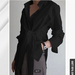 Commense Black Button Down Shirt